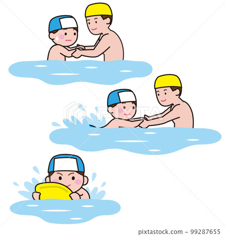 Boy learning to swim at swimming school 99287655