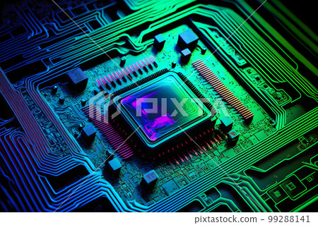 CPU processor with modern futuristic technology appearance. Neural network AI generated art CPU processor with modern futuristic technology appearance. Neural network AI generated art 99288141