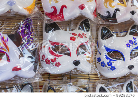 Fox, fox mask, festival, fair, stall, shrine, cat 99288176