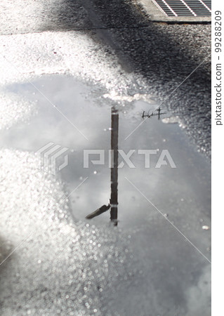 puddle of melted snow puddle of melted snow 99288209