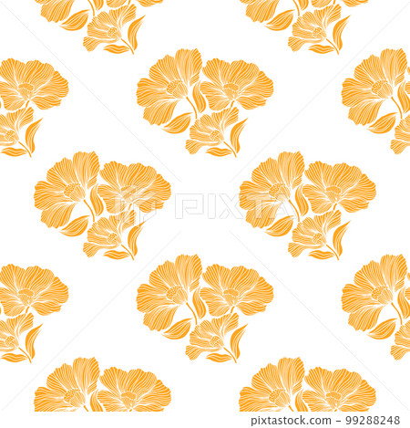 Seamless pattern with retro flowers. Vintage floral background. Seamless pattern with retro flowers. Vintage floral background. 99288248