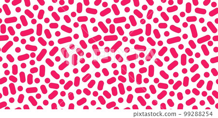 Seamless pattern of pink dots on white background. 99288254