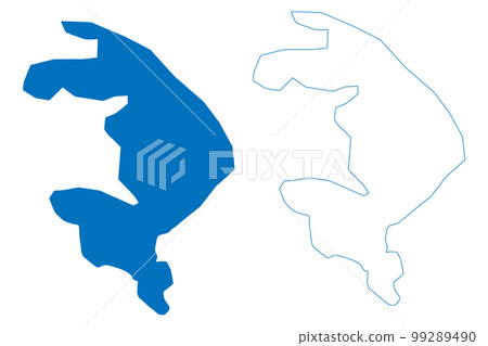 Lake Larnaca (Republic of Cyprus) map vector illustration, scribble sketch Larnaca Salt Lake map 99289490