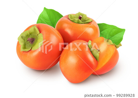 Persimmon fruit isolated on white background with full depth of field Persimmon fruit isolated on white background with full depth of field 99289928