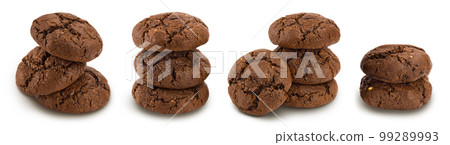chocolate cookies isolated on white background with full depth of field chocolate cookies isolated on white background with full depth of field 99289993