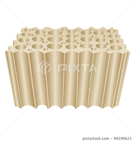 Cellular wooden structure, cut of tree macro texture, vector 99290621