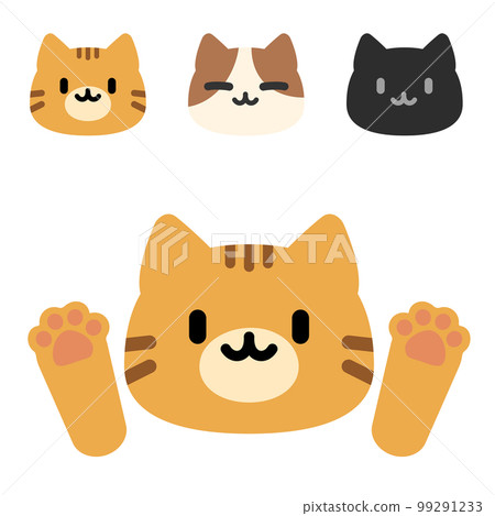 Cute cat icon material set tiger cat Cute cat icon material set tiger cat 99291233