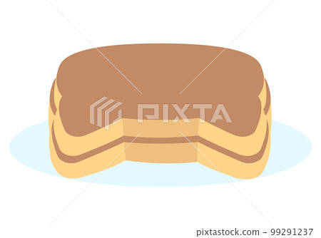 Cute cat-shaped pancake illustration material Plain 99291237