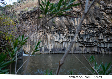 The Hexagon Pool Breichat HaMeshushim is a natural pool by the Meshushim River in the Yehudiya Forest Nature Reserve, the central Golan Heights. The Hexagon Pool Breichat HaMeshushim is a natural pool by the Meshushim River in the Yehudiya Forest Nature Reserve, the central Golan Heights. 99291305