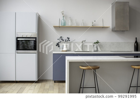 Modern kitchen interior in scandinavian style. Modern kitchen interior in scandinavian style. 99291995