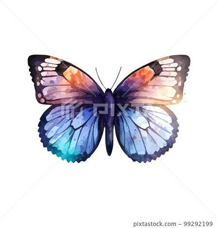 blue purple butterfly watercolor isolated on a white background 99292199