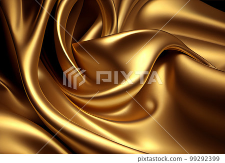 crumpled gold fabric. expensive silk. ai_generated 99292399