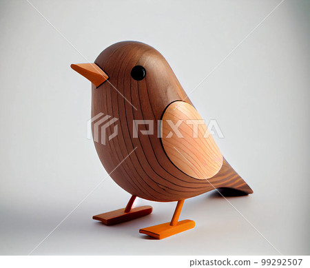 wooden bird toy for children. natural materials. ai generated 99292507
