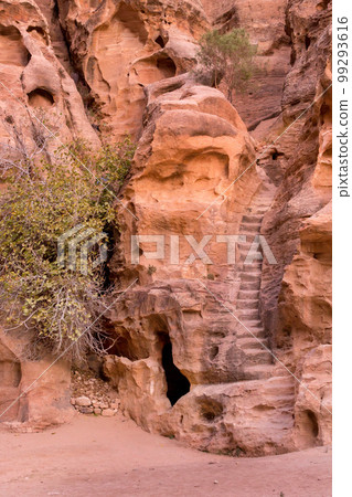 Little Petra Siq al-Barid, Jordan rocks, staircase 99293616