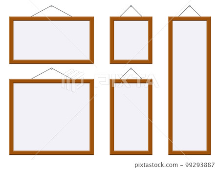 Wooden picture frame vector illustration isolated on white 99293887