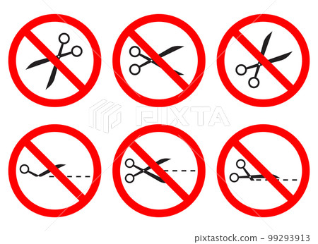 Do not open with scissors sign and symbol vector illustration collection 99293913