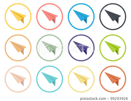 Paper plane icon collection vector illustration isolated on white 99293926