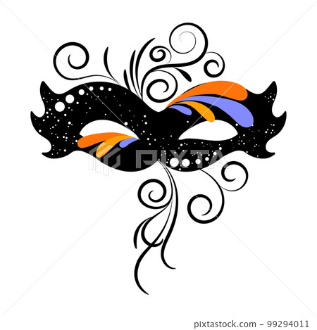 Colorful elegant carnival masquerade mask, Mardi Gras, Purim. Illustration, elegant design, vector Colorful elegant carnival masquerade mask, Mardi Gras, Purim. Illustration, elegant design, vector 99294011