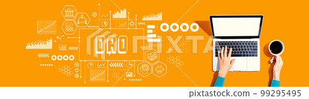 DAO theme with person using a laptop 99295495