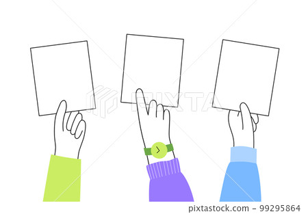 Empty banner in hand Empty banner in hand 99295864