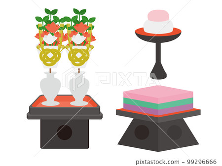 Set of illustrations of Hina decorations 99296666