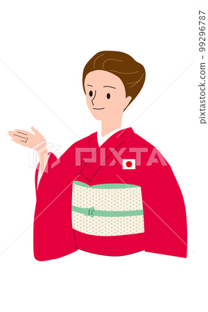 Kimono woman welcoming inbound 99296787