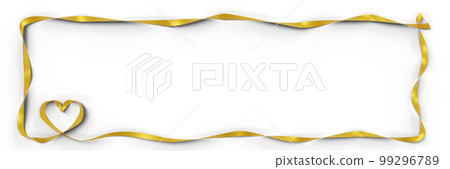 Heart-shaped ribbon frame (3D rendering) 99296789