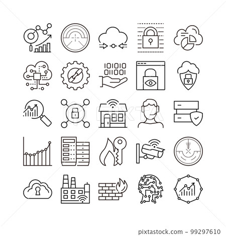 device artificial intelligence technology icon set 99297610