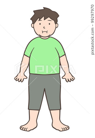 肥胖的年輕人赤腳 肥胖的年輕人赤腳 99297970