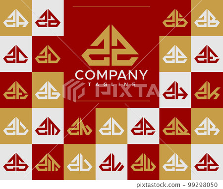 Luxury diamond ZZ Z logo design set. Abstract jewelry Z initial logo. 99298050