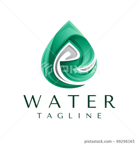 Gradient water drop letter R logo design template. Modern mineral R initial. Gradient water drop letter R logo design template. Modern mineral R initial. 99298165