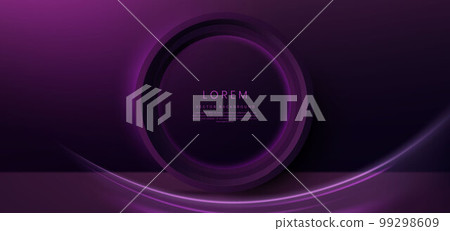 3D dark purple circles layer background with light purple curved and copy space for text. Luxury style template design. 3D dark purple circles layer background with light purple curved and copy space for text. Luxury style template design. 99298609