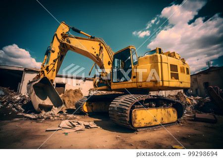 Turkey earthquake aftermath, rescue operations and demolition of damaged buildings after earthquake. Neural network AI generated art Turkey earthquake aftermath, rescue operations and demolition of damaged buildings after earthquake. Neural network AI generated art 99298694