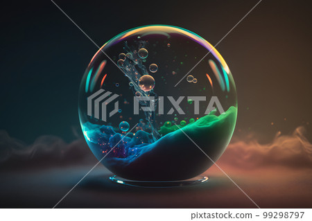 Magic cristal ball with mystery smoke effects of various colors. Neural network AI generated art Magic cristal ball with mystery smoke effects of various colors. Neural network AI generated art 99298797
