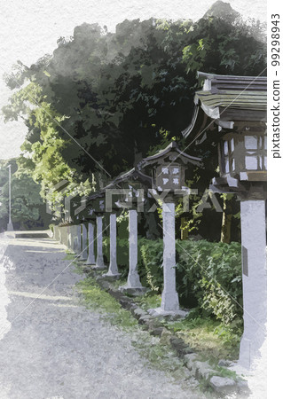 水彩風格樫原神社表參道奈良縣橿原市 99298943