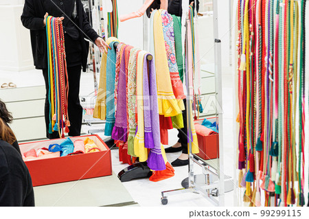 和服腰帶和 obijime obiage 和服商店和和服租賃的圖片 99299115