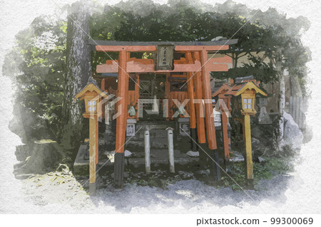 奈良縣吉野郡吉野町久見大明神金峰山寺水彩畫吉野 奈良縣吉野郡吉野町久見大明神金峰山寺水彩畫吉野 99300069