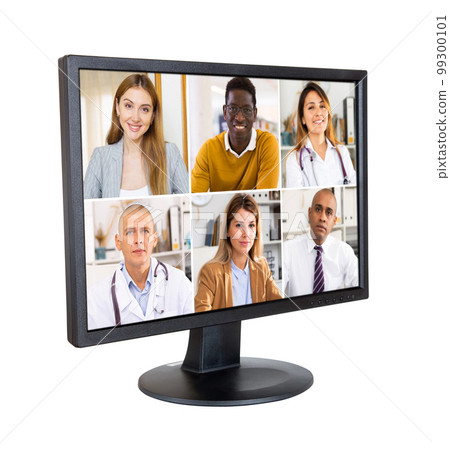 Computer monitor with video conference with doctor Computer monitor with video conference with doctor 99300101