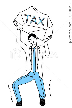 A male doctor wearing a white coat suffering from tax increase A male doctor wearing a white coat suffering from tax increase 99300458