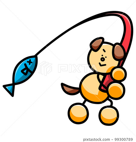 Illustration of a dog fishing a dog 99300789
