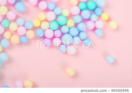 The Colorful polystyrene foam on pink background, creativity concepts The Colorful polystyrene foam on pink background, creativity concepts 99300946
