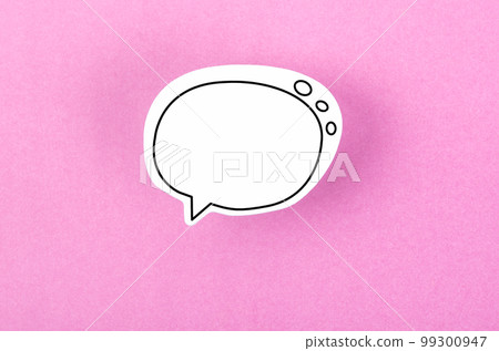 The Speech bubble with copy space communication talking speaking concepts on pink colour background. 99300947