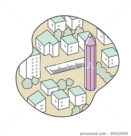 cropped landscape. Cityscape with stationery cropped landscape. Cityscape with stationery 99302009