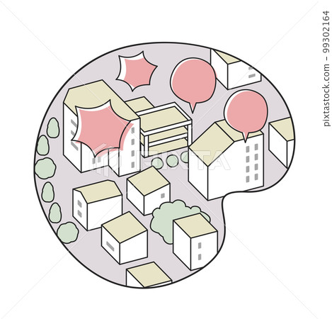 cropped landscape. City of noise and trouble 99302164