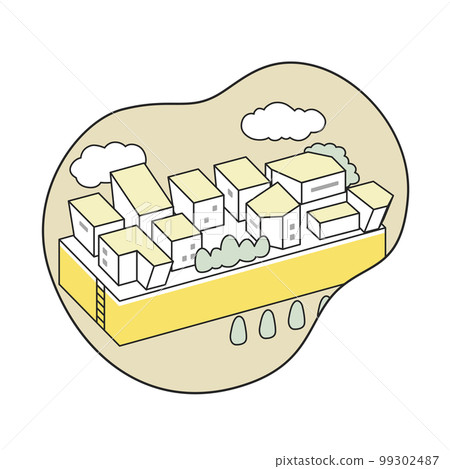 cropped landscape. narrow streets 99302487