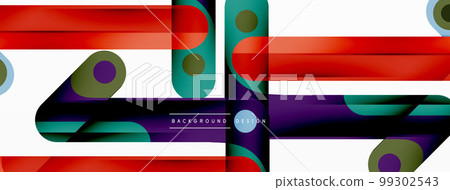 Colorful dynamic stripe composition. Lines geometric creative abstract background for wallpaper, banner or landing 99302543