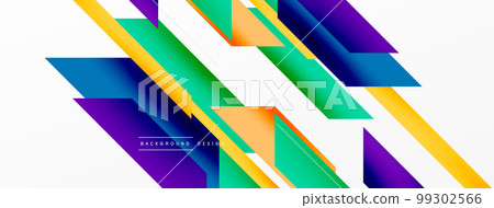 Minimal geometric abstract background. Dynamic 3d lines composition. Trendy techno business template for wallpaper, banner, background or landing Minimal geometric abstract background. Dynamic 3d lines composition. Trendy techno business template for wallpaper, banner, background or landing 99302566