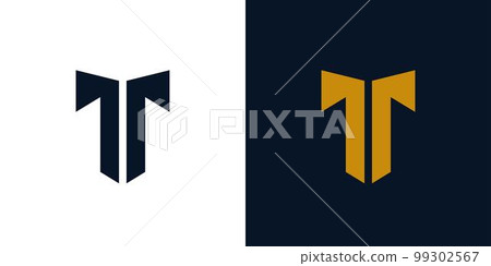Modern and strong letter T initials logo design Modern and strong letter T initials logo design 99302567