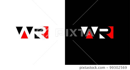 Modern and strong letter WR initials logo design Modern and strong letter WR initials logo design 99302569