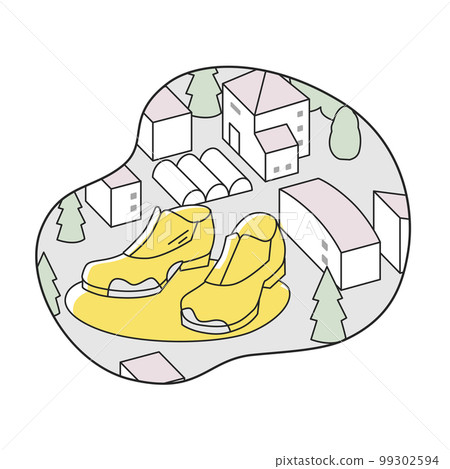 裁剪景觀。有臟鞋子的街道 裁剪景觀。有臟鞋子的街道 99302594